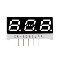 Tube numérique LED XR-S2831AR-BR 0,28 pouce 3 chiffres Cathode commune Anode commune Haute luminosité Lumière rouge Montage traversant
