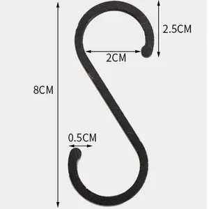Heavy Duty Black/sliver space aluminum S Shaped Hook for furniture