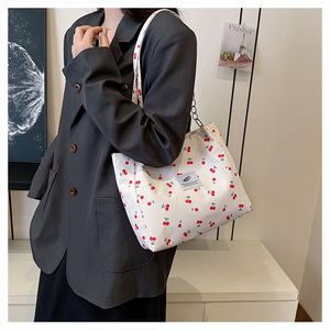 Nouveauté 2025 <span class=keywords><strong>Sac</strong></span> à <span class=keywords><strong>Bandoulière</strong></span> Grande Capacité Imprimé Cerises Noir/<span class=keywords><strong>Bleu</strong></span>/Blanc/Rose pour Femmes - Product Image 6