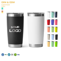 Gobelet isotherme en acier inoxydable de 20 oz avec logo personnalisé, à double paroi, avec couvercle, tasse de voyage, revêtement en poudre, tasse à café
