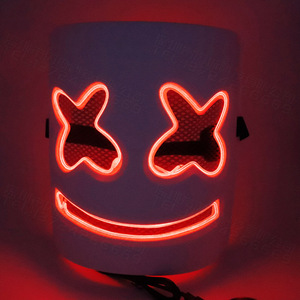 หน้ากากฮาโลวีนแบบมีไฟ LED ราคาประหยัดสำหรับงานปาร์ตี้ หน้ากากตัวตลกฮาโลวีนแบบมาร์ชเมลโลว์ - Product Image 4