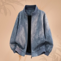 Blouson aviateur ample à col montant pour homme avec LOGO personnalisé, veste décontractée de baseball pour étudiant, veste polyvalente et tendance