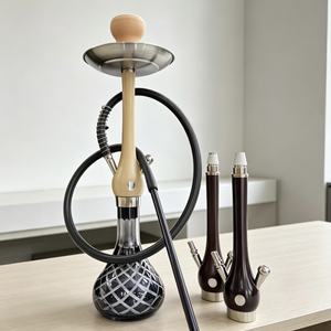 Set de Narguile con Diseño de Madera, Kit de Shisha Moderno con Manguera y Cabezal para Bar, Hogar y Fiestas - Product Image 3