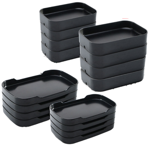 Assiettes en plastique de restaurant en mélamine rectangulaire noire plateau de service de plat de poisson durable BBQ empilable <span class=keywords><strong>Promo</strong></span> Camping coloré - Product Image 2