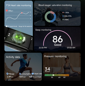 무료 앱이 포함된 새로운 스크린리스 스마트 팔찌 시계, 24시간 자동 심박수/SpO2 모니터링 수면 스트레스 추적 스마트 건강 팔찌 - Product Image 6