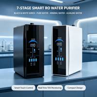 Système de purification d'eau domestique sous évier à 7 étapes avec double sortie, filtre à eau alcaline et minérale, affichage TDS intelligent