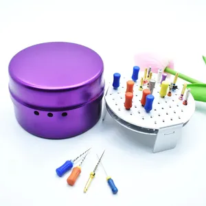 Dental 72 Holes Endo Files Holder Dental Autoclave Disinfection <b>Box</b> <b>Metal</b> Sterilizer Case Burs For Oral Care <b>Tools</b> - Product Image 2