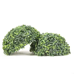 ZC Artificial Boxwood Plant 21Inch Topiary Ball Faux Plant Indoor Outdoor Plants For Home Entryway Porch Decor