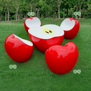 Sillas de Resina Personalizadas con Forma de Manzana, Adornos para Asientos en Centros Comerciales y Parques - Product Image 2