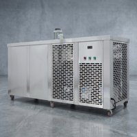 Machine à glaçons industrielle en acier inoxydable, équipement mobile de fabrication de blocs de glace pour le transport de produits frais en extérieur