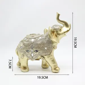 Artigianato in resina personalizzato scultura di elefante ornamenti animali statua di elefante per la decorazione domestica scultura statua