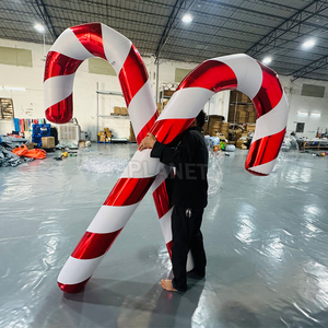 Xmas Đảng trang trí quảng cáo khổng lồ phản chiếu Lollipop <span class=keywords><strong>Inflatable</strong></span> giáng sinh hiệu ứng gương kẹo <span class=keywords><strong>Clapper</strong></span> Cheer Stick mía - Product Image 1