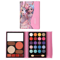 Palette de maquillage en gros pour les yeux et les sourcils, 28 couleurs, effet nacré mat et brillant, motif fille de dessin animé mignon