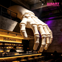 Main de squelette gonflable géante de 5 m pour publicité, grand modèle gonflable de main de squelette blanche pour événements d'Halloween, bars et clubs