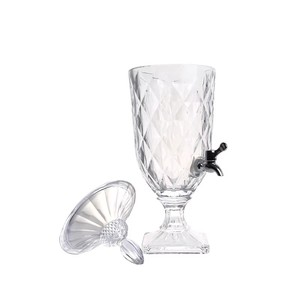 Dispensador de Bebidas de Vidrio Transparente de Gran Capacidad con Tapa y Grifo, Jarra para Jugos con Relieve, Servidor de Bebidas para Mesa de Fiesta - Product Image 6
