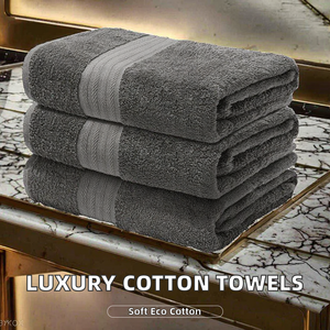 Luxury Hotel <b>Bath</b> <b>Towel</b> <b>Sets</b> 100% Cotton Solid Color 70x140cm Compressed 800g GSM Soft Eco-Friendly Quick-Dry Plus Size Custom - Product Image 2
