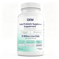 Capsules de probiotiques en marque blanche OEM, 50 unités, avec Saccharomyces Boulardii, complément alimentaire
