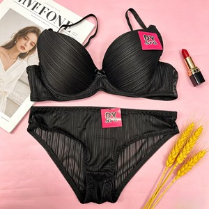 Ensemble de lingerie rayée à armatures pour femme CGT090 à 1,68 $, sous-vêtements confortables, plusieurs couleurs disponibles, ensemble de soutien-gorge tendance - Product Image 5