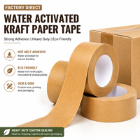 Ruban adhésif en papier kraft biodégradable imprimé sur mesure, ruban d'emballage acrylique haute adhérence pour la fermeture de cartons, OEM