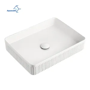 High End Decoration Ceramic Cabinet Basin Customizable Countertop Vessel Sink Lavabo Rectangular Bathroom Sinks