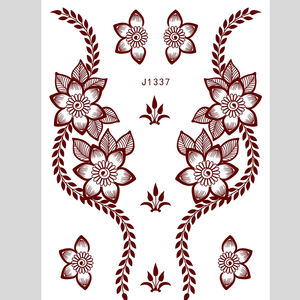 Tatuaggio Temporaneo all'Henné all'Ingrosso, Adesivo Impermeabile, Design in Pizzo Bianco e Rosso, Arte Sexy per Corpo e Mani, Tatuaggio Finto Temporaneo - Product Image 4