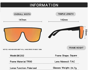 2022 TR90 <span class=keywords><strong>marco</strong></span> lente de una pieza gafas de sol licuadoras río deporte hombres gafas de sol polarizadas - Product Image 2