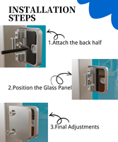 Système d'accessoires de balustrade en verre sans cadre pour balcon et escalier, accroche-verre en acier inoxydable 304 316