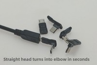 Câble d'extension Micro USB mâle-femelle à 5 broches, type plat à angle droit avec connecteur coudé pour smartphones Android