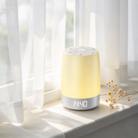 Mesin Suara White Noise Portabel 32 Trek Audio Alami Lampu Ambient RGB Speaker Jam Digital Timer Remote APP