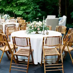 Распродажа 2022, роскошные складные бамбуковые стулья для ресторана, вечеринки, банкета, свадьбы