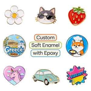 Pins Metálicos con Recubrimiento Epóxico Directo de Fábrica, Insignias de Solapa de Esmalte Suave con Logotipo Personalizado y Acabado Brillante para Regalos Promocionales Corporativos - Product Image 1