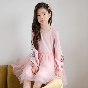 Nouvelles robes modernes en tulle brodé pour filles, robes bouffantes pour enfants, couleur rose, provenant de Chine - Product Image 3