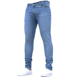 Pantalones de campana con forma de bota de <span class=keywords><strong>vaquero</strong></span> de lujo, pantalones vaqueros urbanos de diseño de moda para hombres, pantalones vaqueros rasgados lavados con borde crudo para primavera y otoño - Product Image 2
