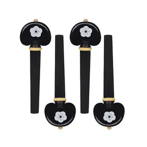 Musical Instrument accessories flower pattern exquisite hand-carved ebony practical cello tuning pegs