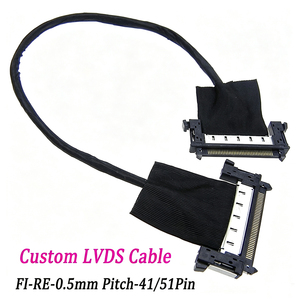 Aangepaste micro coaxiale afgeschermde LVDS-kabel JAE FI-RE51 41/51P 0,5 mm voor auto centrale bedieningsdisplay, engineering machinescherm - Product Image 1