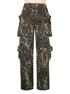BH1870 Pantaloni <span class=keywords><strong>Cargo</strong></span> da <span class=keywords><strong>Donna</strong></span> Stile Street-Style con Tasche Multiple, Camouflage, Gamba Dritta Media, Jeans Larghi - Product Image 6