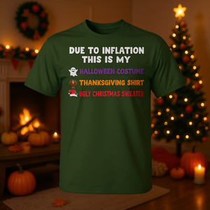 Maglietta a tema festivo per Halloween, Ringraziamento e Natale - Edizione speciale per l'inflazione dei prezzi - Product Image 3