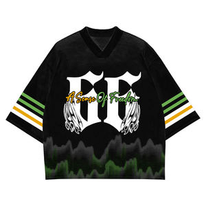 T-shirts décontractés pour hommes de premier rang, style hip-hop, en tricot spandex/polyester 200g, impression numérique, séchage rapide, service OEM, patchwork personnalisé - Product Image 6