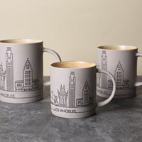 Hualian vente en gros tasse à café en céramique monuments parisiens article de collection pour la sublimation pour une utilisation de fête