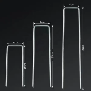 Estacas de suelo en forma de U de acero galvanizado en caliente, duraderas, para fijar redes de césped, película de acolchado y construcción de jardines - Product Image 3