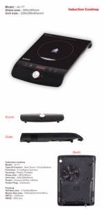 Placa de Inducción Portátil de un Solo Quemador, Placa Eléctrica con Control de Perilla y Pantalla LED, Cocina de Inducción de Sobremesa para el Hogar - Product Image 4