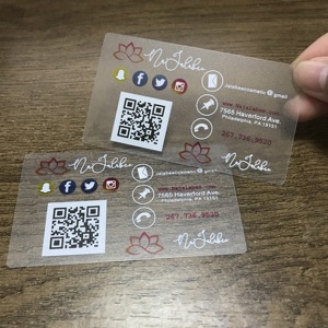 Carte de visite transparente en PVC personnalisée avec logo / numéro de téléphone / site web - Product Image 5