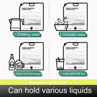 Pochette alimentaire verticale avec bec verseur, 1 gallon, sac à boisson en plastique transparent pour les voyages en plein air et l'alpinisme