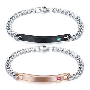 Pulseras de cadena de eslabones de acero inoxidable 316L, personalizadas, chapadas en oro de 18k, con nombre grabado, el más vendido - Product Image 2