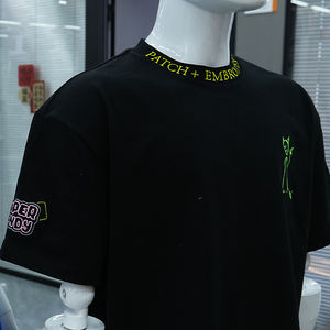 Camiseta Casual Unisex de Alta Calidad, 100% Algodón Tejido, Oversize, con Bordado 3D de Chenilla y Hombros Caídos - Product Image 5