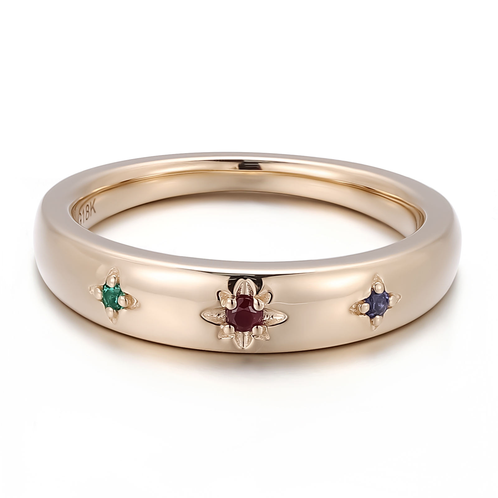 Bague en or blanc 18 carats avec pierre précieuse de laboratoire