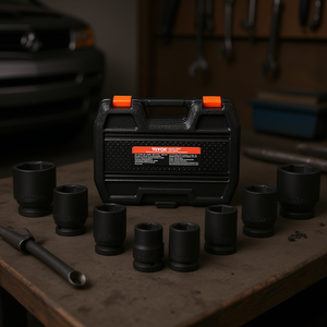 ชุดซ็อกเก็ตหกเหลี่ยมขนาด 3/4 นิ้ว 8 ชิ้น สำหรับขันน็อตล้อและแกนล้อ ชุดเครื่องมือซ่อมรถยนต์ DB Wholesale Auto Part Socket - Product Image 2
