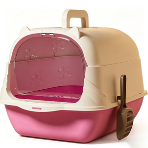 Bac à litière semi-fermé extra-large pour chat - Toilette ouverte anti-éclaboussures pour chat (vente en gros) - Product Image 4