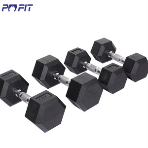 Fabricant de gros haltères bon marché, haltères hexagonaux fixes en caoutchouc, musculation, poids d'entraînement, haltères - Product Image 4