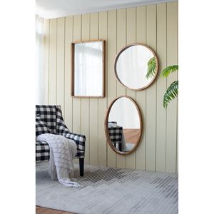 24\" X 36\" Farmhouse Wood Frame Oval Wall <b>Mirror</b> for Bathroom Entryway <b>Console</b> Lean Wall - Product Image 5